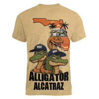 Alligator Alcatraz Prison Florida Everglades Women V-Neck T-Shirt - Wonder Print Shop