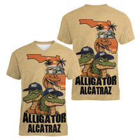 Alligator Alcatraz Prison Florida Everglades Women V-Neck T-Shirt - Wonder Print Shop