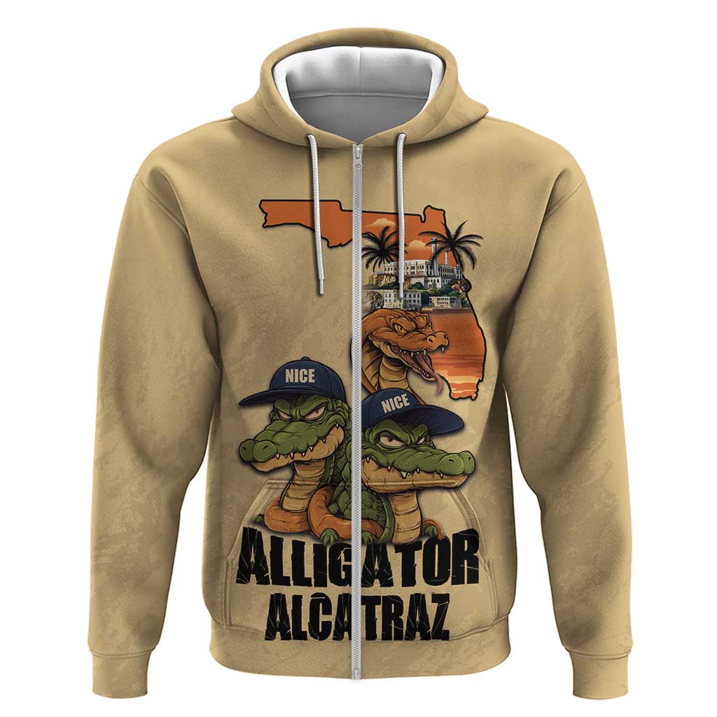 Alligator Alcatraz Prison Florida Everglades Zip Hoodie - Wonder Print Shop