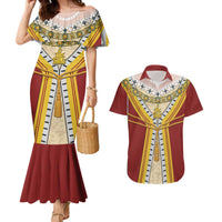 Victoria England Costume Couples Matching Mermaid Dress and Hawaiian Shirt - Wonder Print Shop