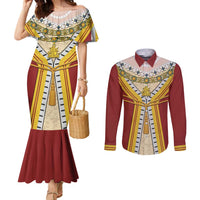 Victoria England Costume Couples Matching Mermaid Dress and Long Sleeve Button Shirt - Wonder Print Shop