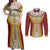 Victoria England Costume Couples Matching Off Shoulder Maxi Dress and Long Sleeve Button Shirt - Wonder Print Shop