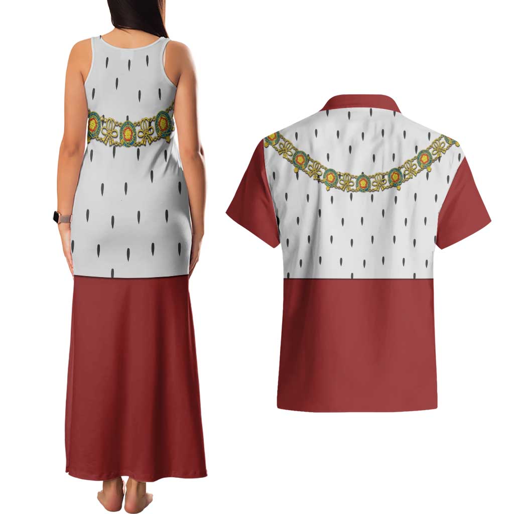 Victoria England Costume Couples Matching Tank Maxi Dress and Hawaiian Shirt - Wonder Print Shop