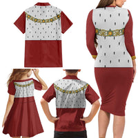 Victoria England Costume Family Matching Long Sleeve Bodycon Dress and Hawaiian Shirt - Wonder Print Shop