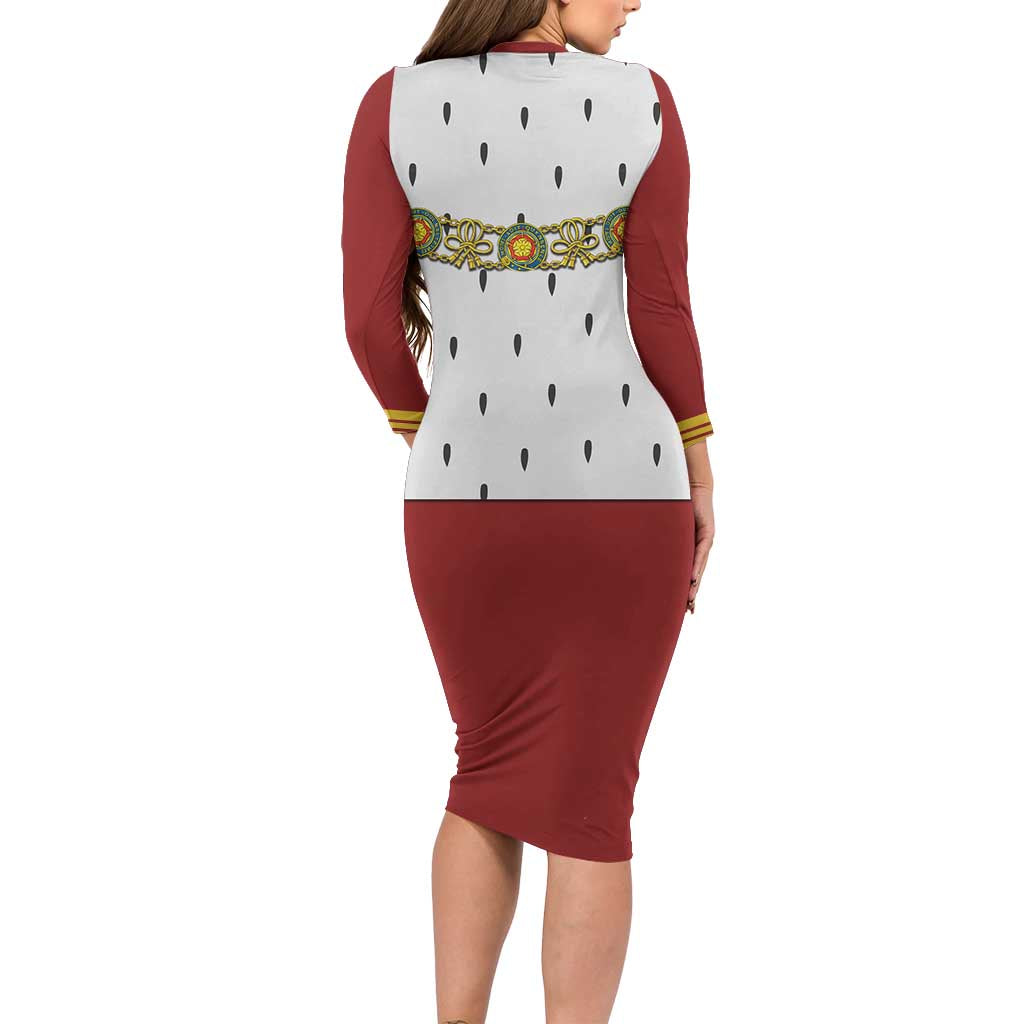 Victoria England Costume Family Matching Long Sleeve Bodycon Dress and Hawaiian Shirt - Wonder Print Shop