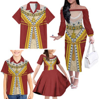 Victoria England Costume Family Matching Off The Shoulder Long Sleeve Dress and Hawaiian Shirt - Wonder Print Shop