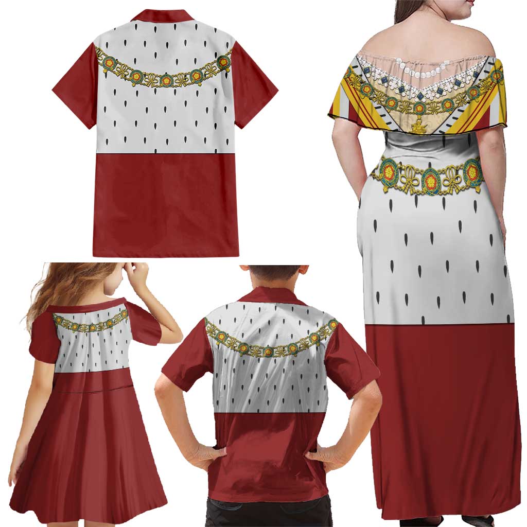Victoria England Costume Family Matching Off Shoulder Maxi Dress and Hawaiian Shirt - Wonder Print Shop