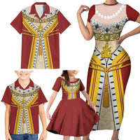 Victoria England Costume Family Matching Short Sleeve Bodycon Dress and Hawaiian Shirt - Wonder Print Shop