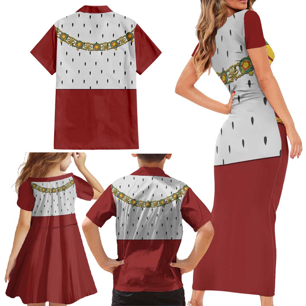 Victoria England Costume Family Matching Short Sleeve Bodycon Dress and Hawaiian Shirt - Wonder Print Shop
