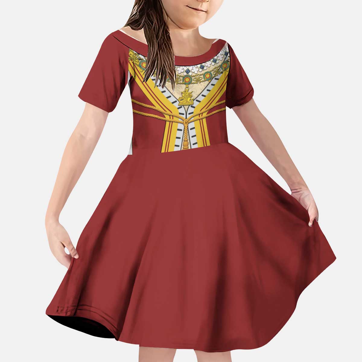 Victoria England Costume Kid Short Sleeve Dress - Wonder Print Shop