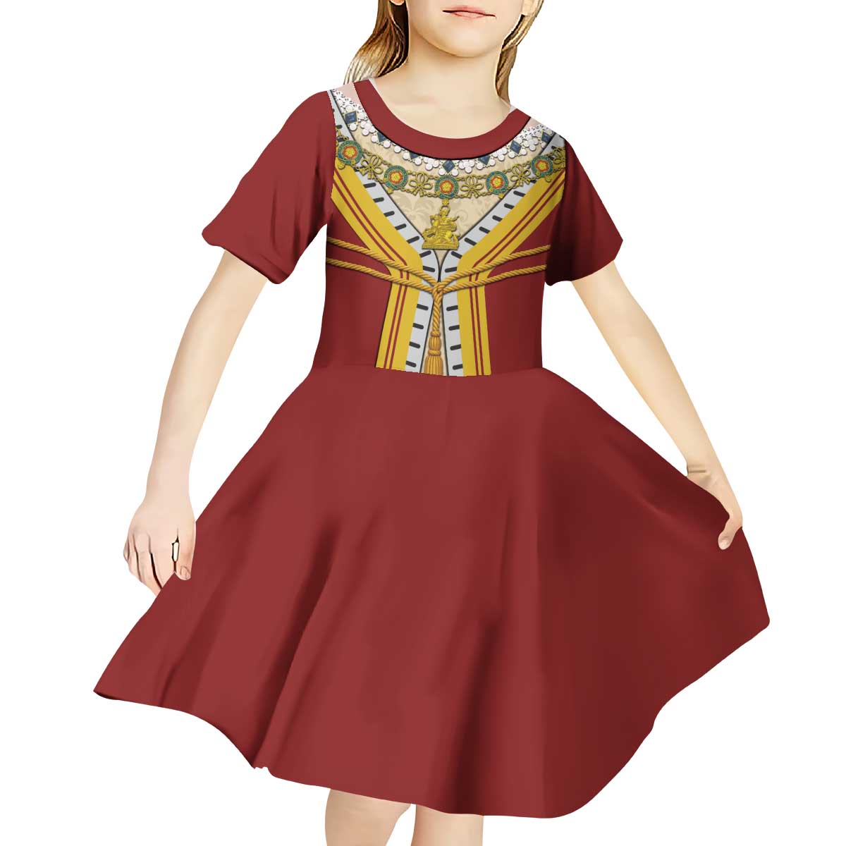 Victoria England Costume Kid Short Sleeve Dress - Wonder Print Shop