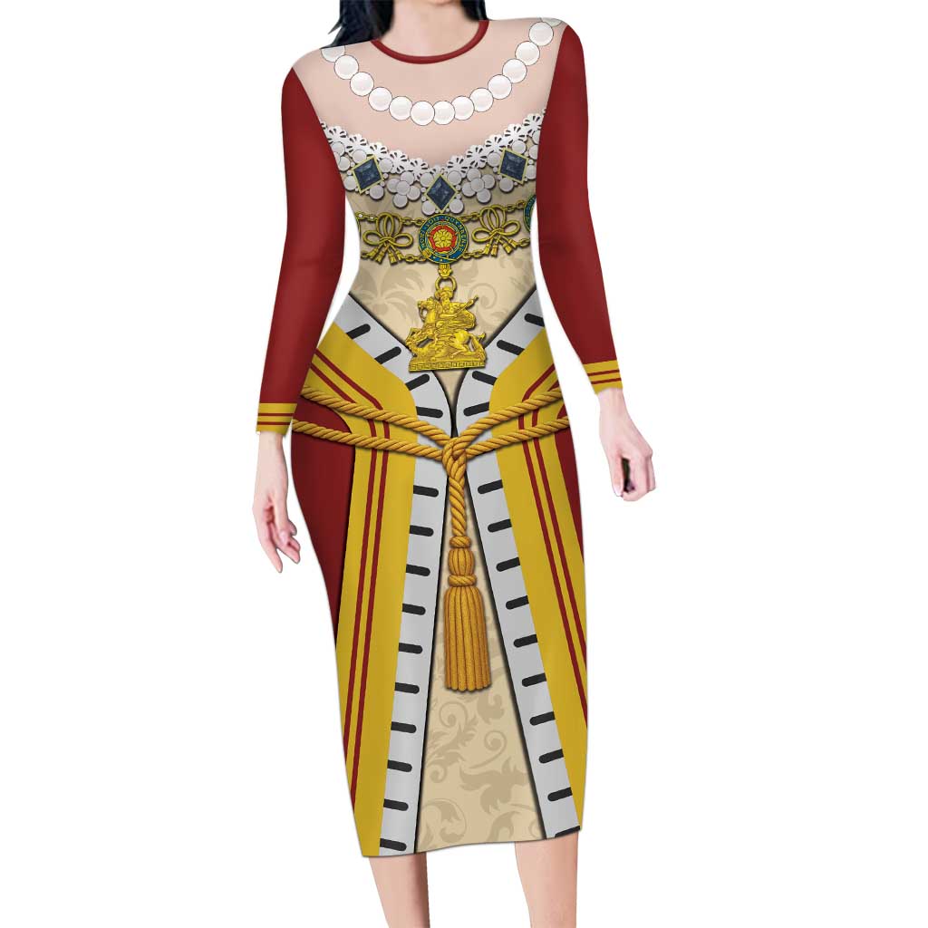 Victoria England Costume Long Sleeve Bodycon Dress - Wonder Print Shop