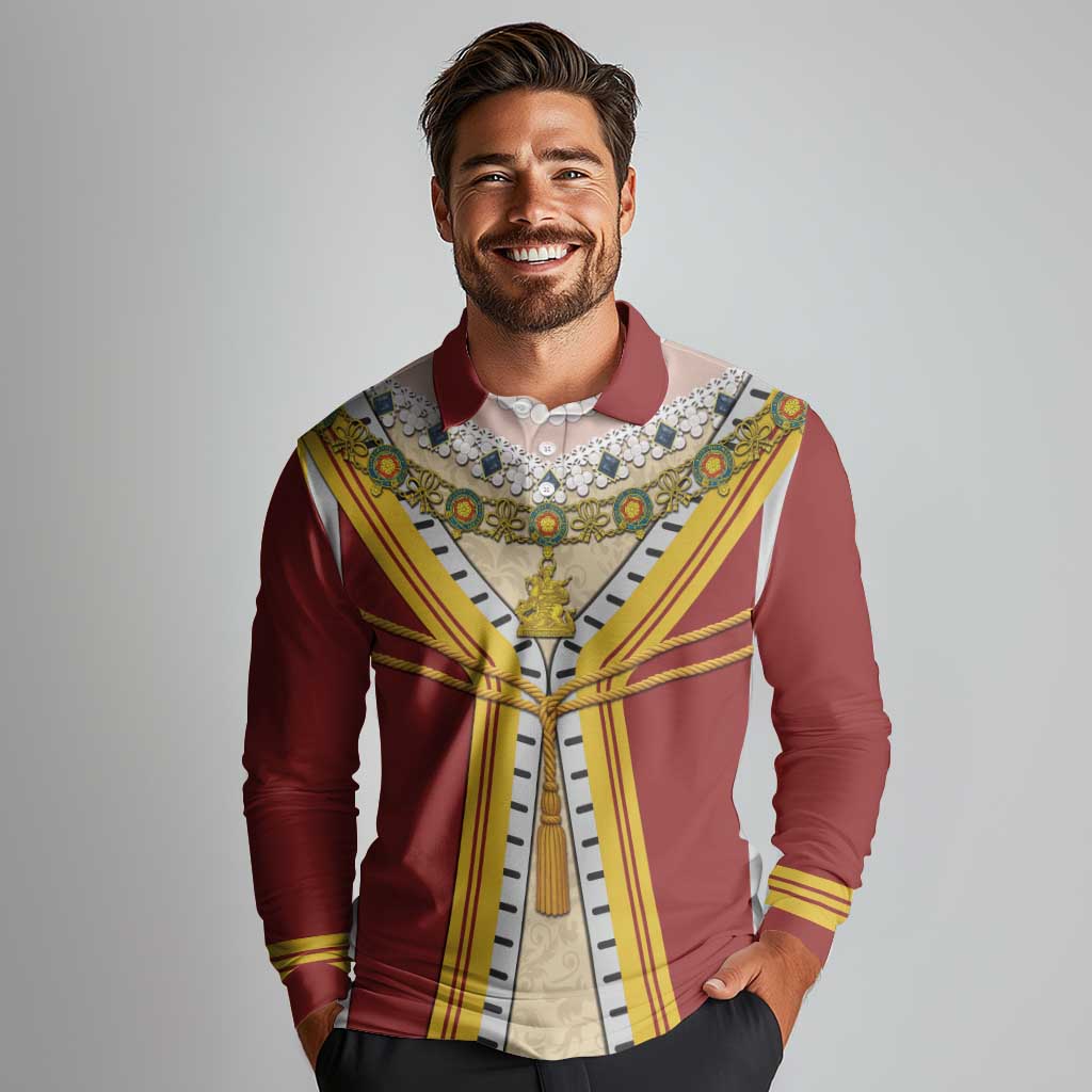 Victoria England Costume Long Sleeve Polo Shirt - Wonder Print Shop