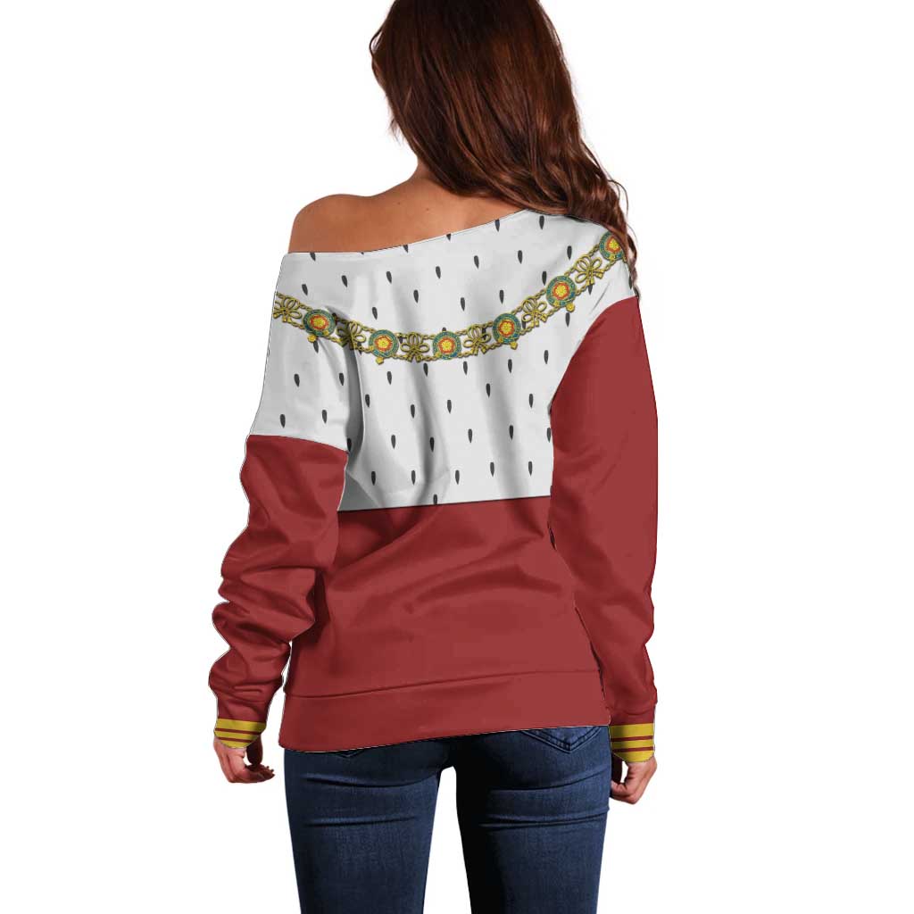 Victoria England Costume Off Shoulder Sweater - Wonder Print Shop
