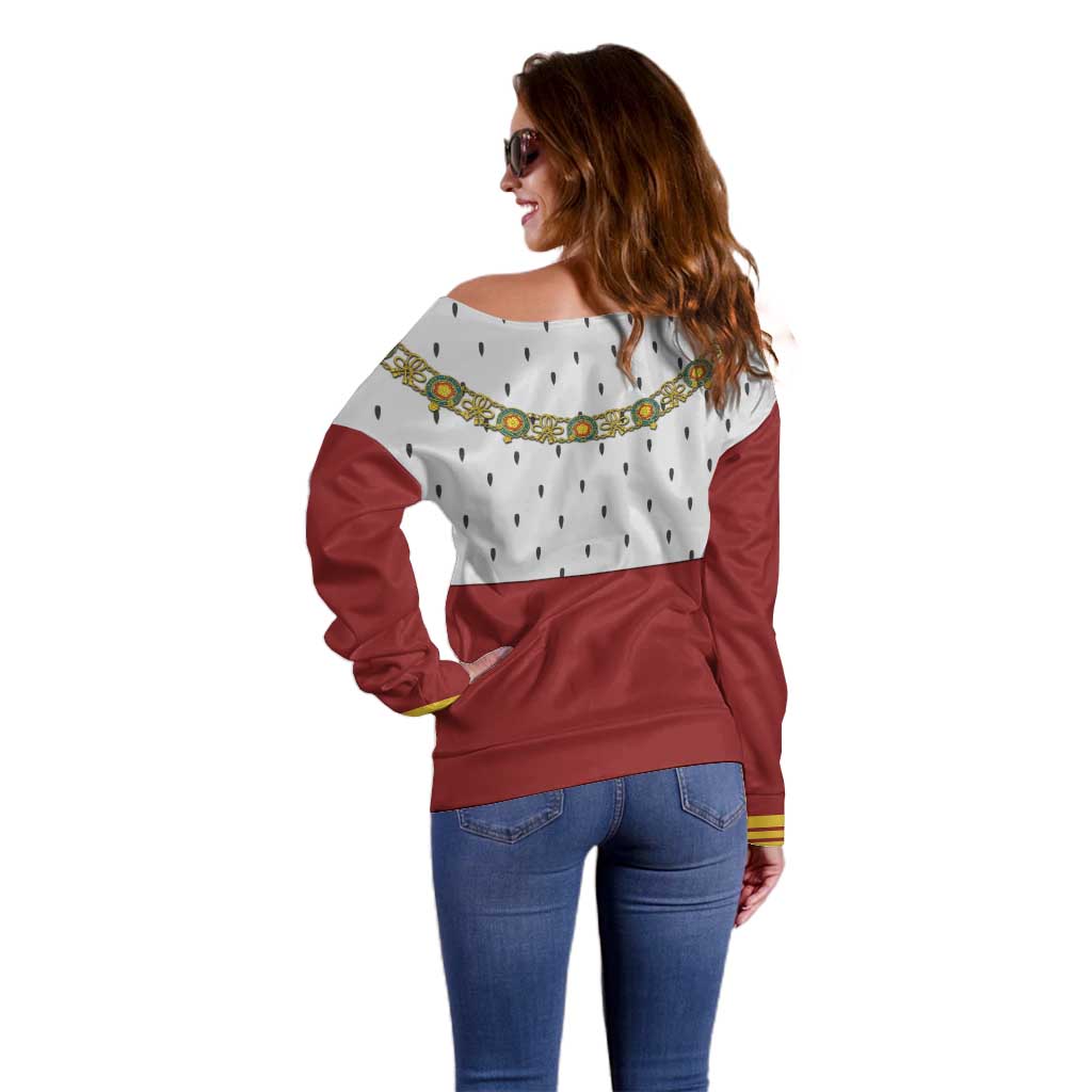 Victoria England Costume Off Shoulder Sweater - Wonder Print Shop