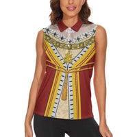 Victoria England Costume Women Sleeveless Polo Shirt - Wonder Print Shop
