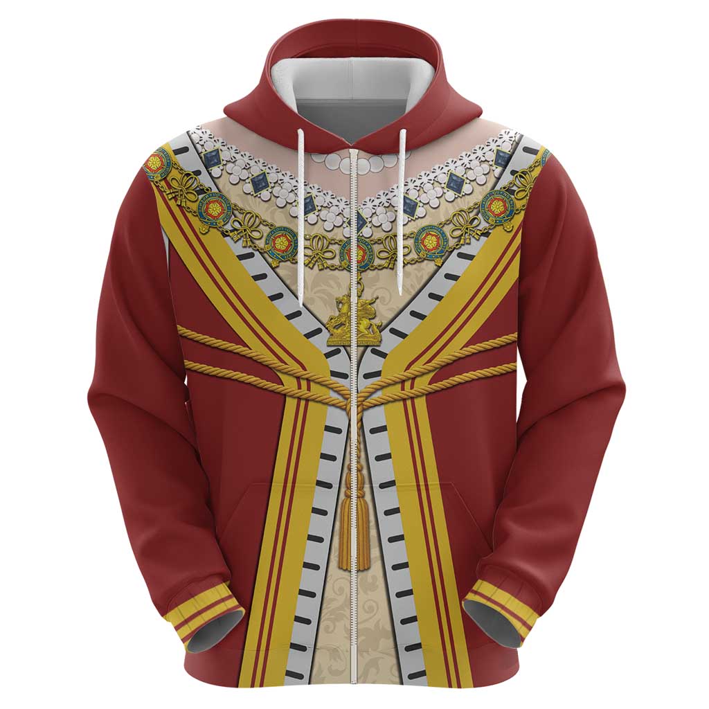 Victoria England Costume Zip Hoodie - Wonder Print Shop