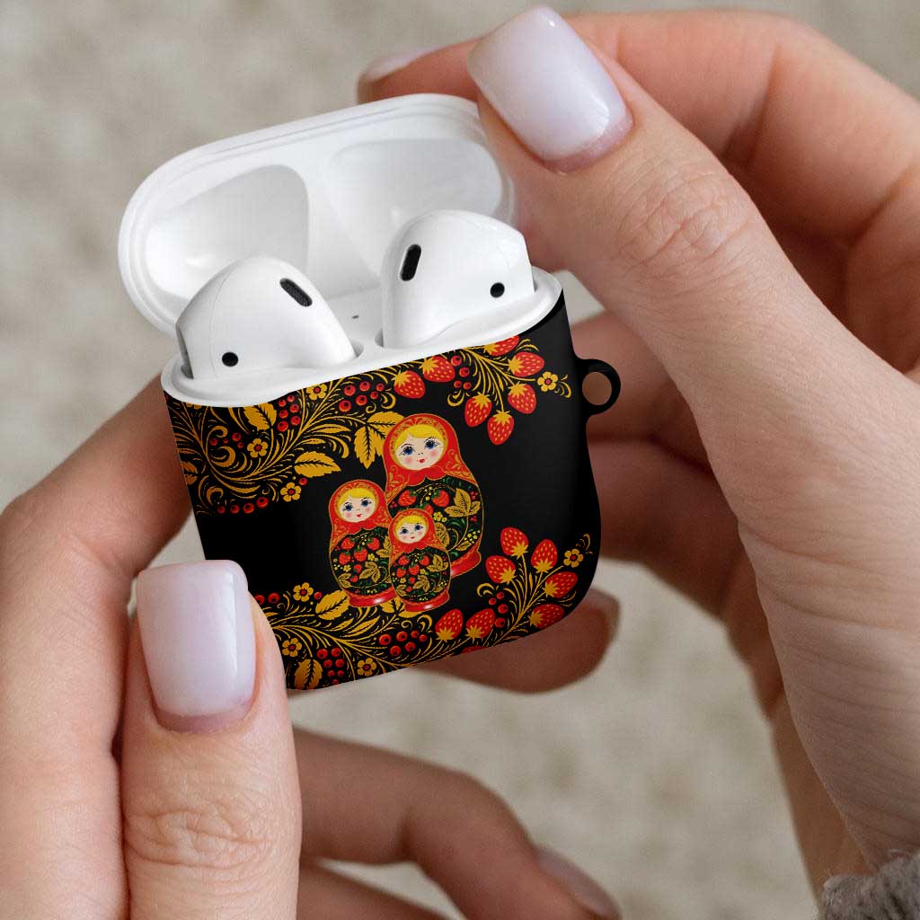 Russian Matryoshka Doll AirPods Case Khokhloma Patterns - Wonder Print Shop