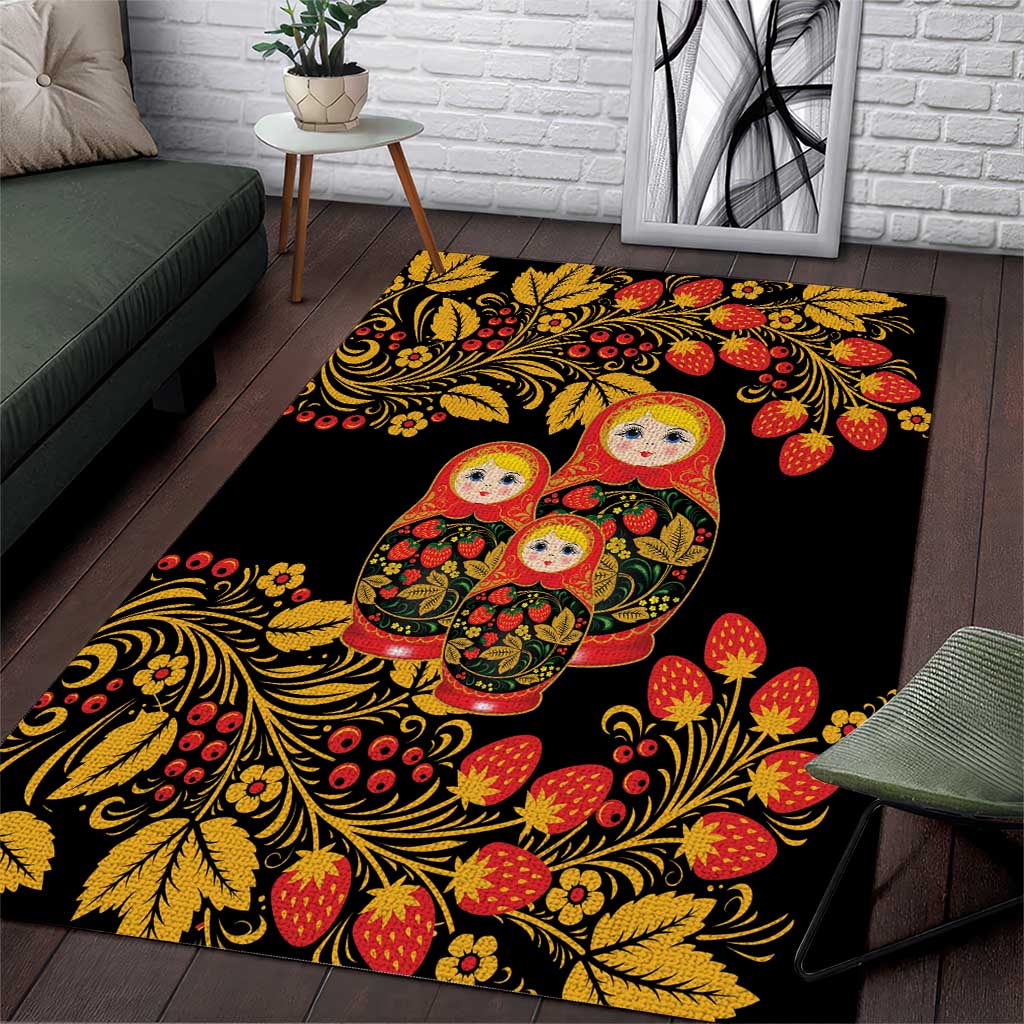 Russian Matryoshka Doll Area Rug Khokhloma Patterns - Wonder Print Shop