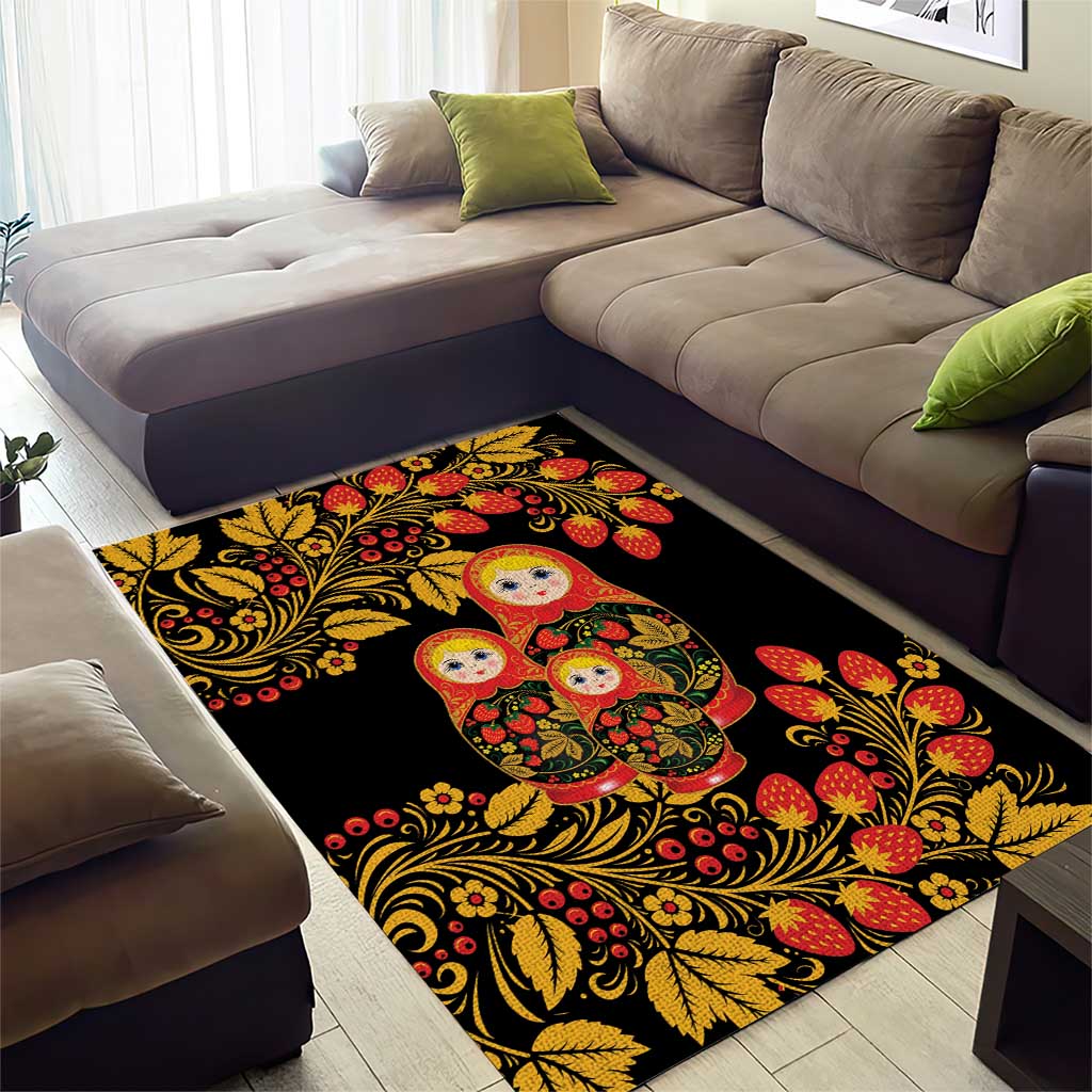 Russian Matryoshka Doll Area Rug Khokhloma Patterns - Wonder Print Shop