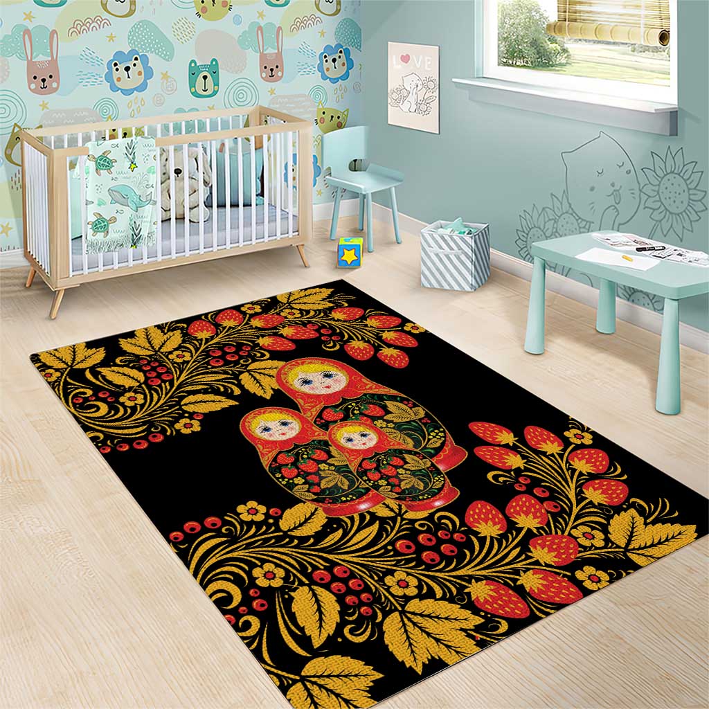 Russian Matryoshka Doll Area Rug Khokhloma Patterns - Wonder Print Shop
