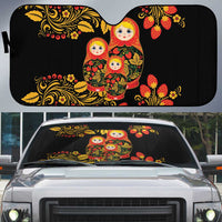 Russian Matryoshka Doll Auto Sun Shade Khokhloma Patterns - Wonder Print Shop