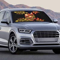 Russian Matryoshka Doll Auto Sun Shade Khokhloma Patterns - Wonder Print Shop