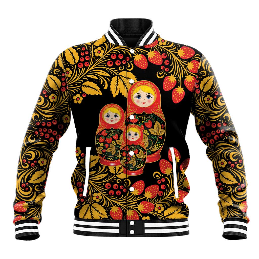 Russian Matryoshka Doll Baseball Jacket Khokhloma Patterns - Wonder Print Shop