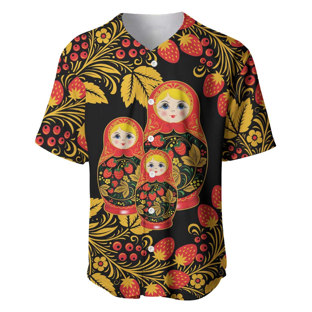 Russian Matryoshka Doll Baseball Jersey Khokhloma Patterns - Wonder Print Shop
