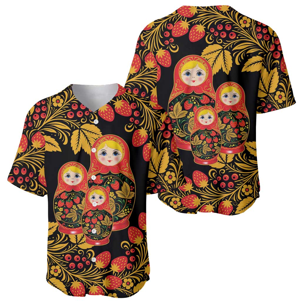 Russian Matryoshka Doll Baseball Jersey Khokhloma Patterns - Wonder Print Shop