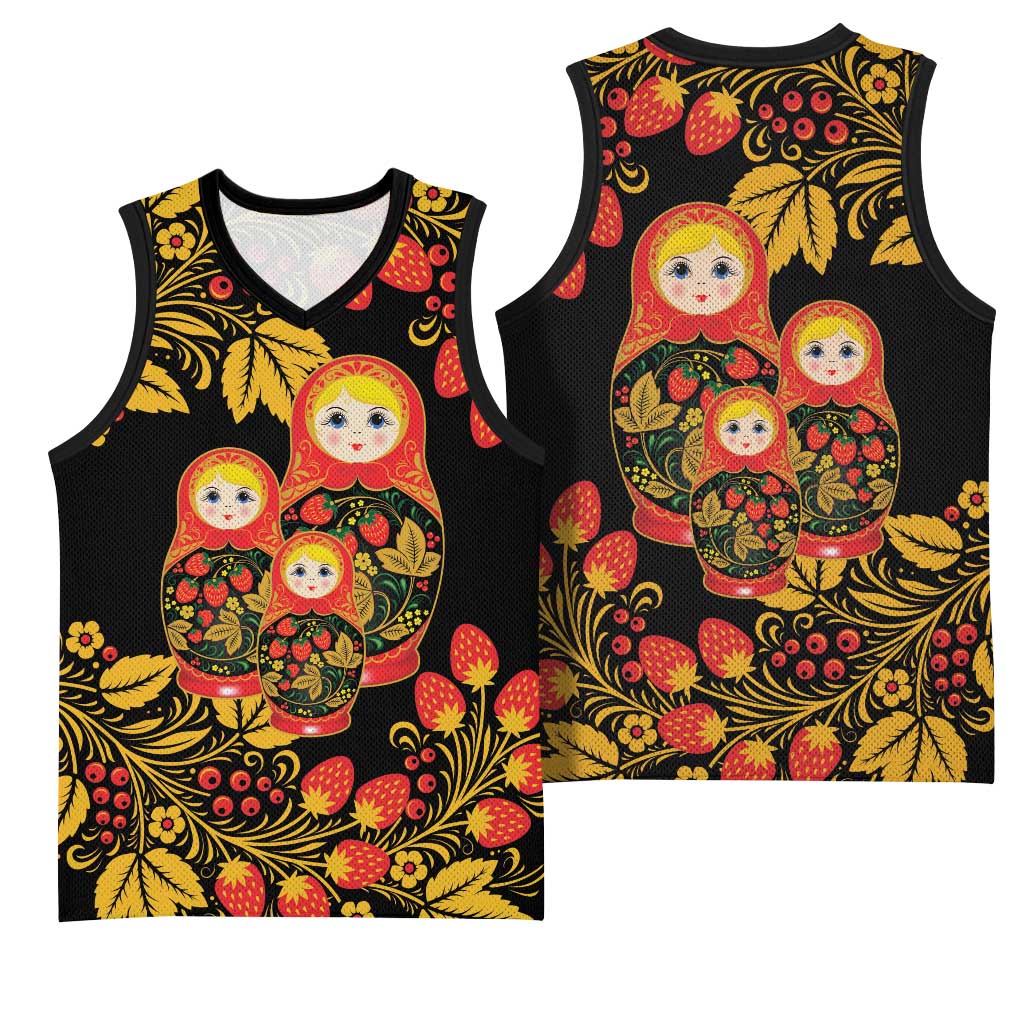 Russian Matryoshka Doll Basketball Jersey Khokhloma Patterns - Wonder Print Shop