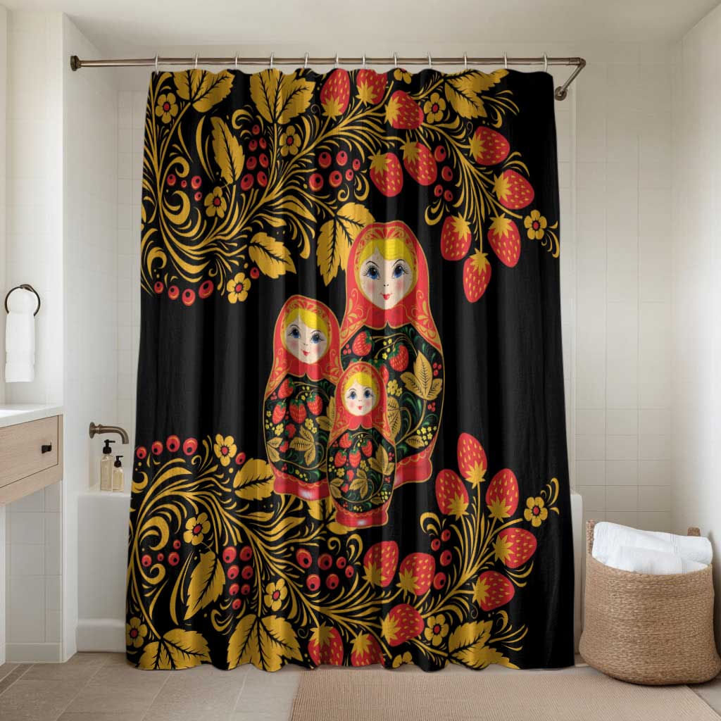 Russian Matryoshka Doll Bathroom Set Khokhloma Patterns - Wonder Print Shop