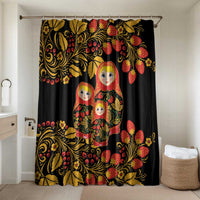 Russian Matryoshka Doll Bathroom Set Khokhloma Patterns - Wonder Print Shop