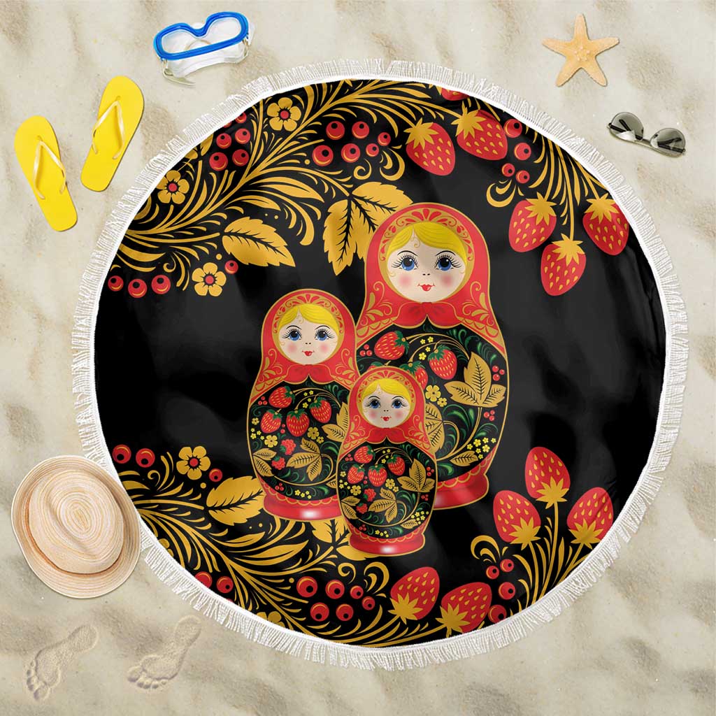 Russian Matryoshka Doll Beach Blanket Khokhloma Patterns - Wonder Print Shop