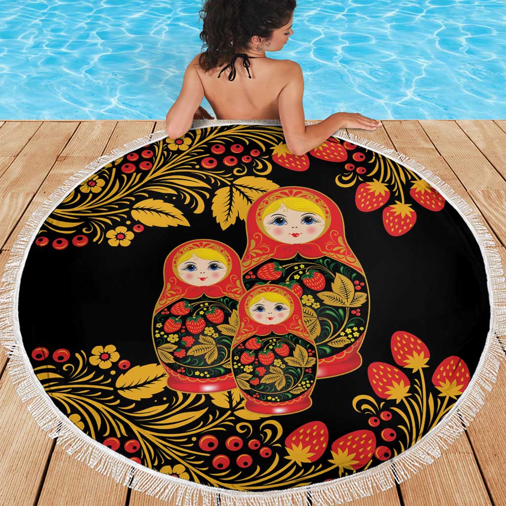 Russian Matryoshka Doll Beach Blanket Khokhloma Patterns - Wonder Print Shop