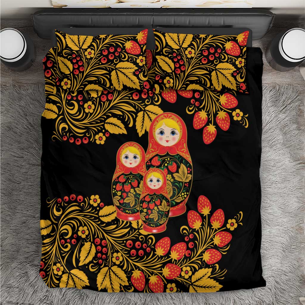 Russian Matryoshka Doll Bedding Set Khokhloma Patterns - Wonder Print Shop