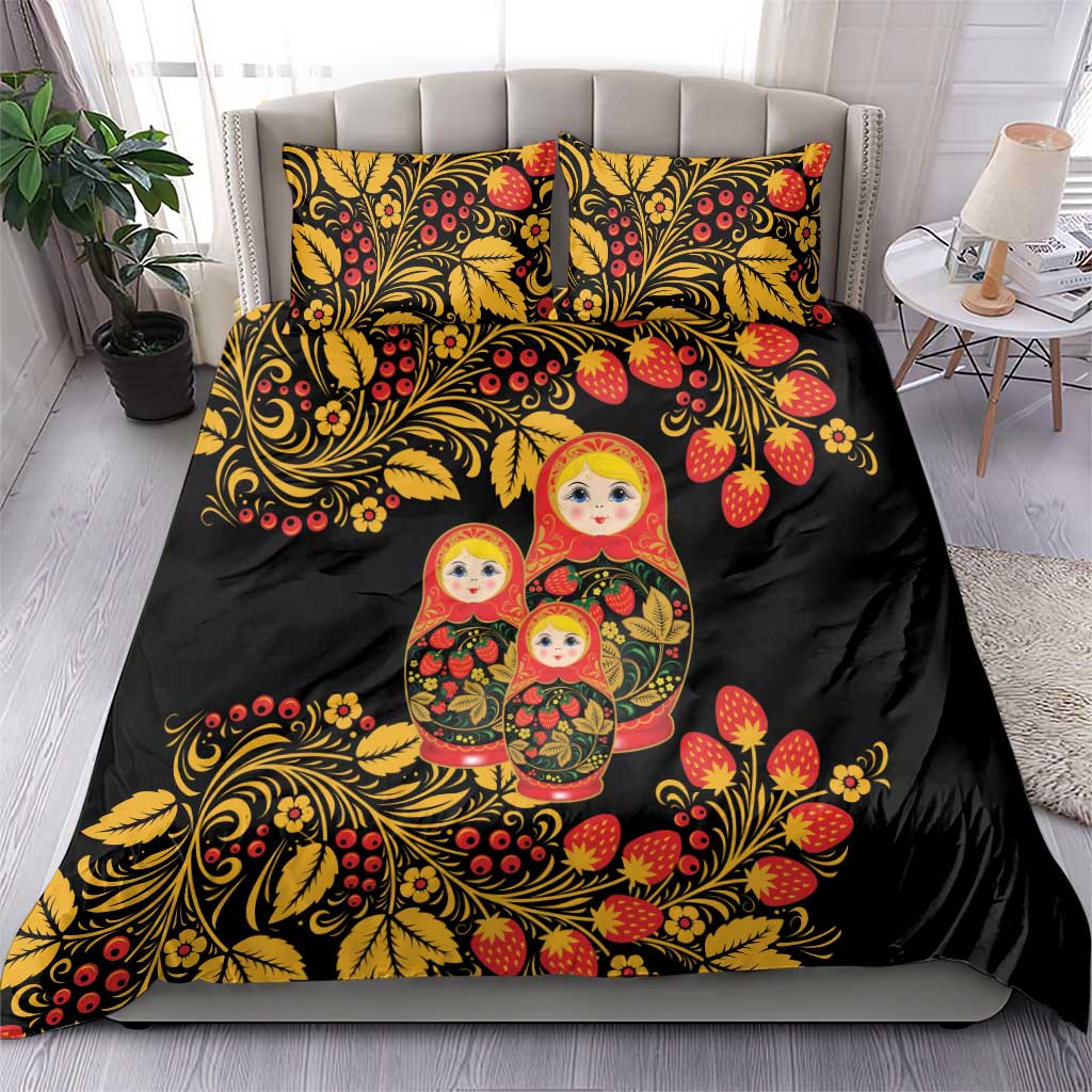Russian Matryoshka Doll Bedding Set Khokhloma Patterns - Wonder Print Shop