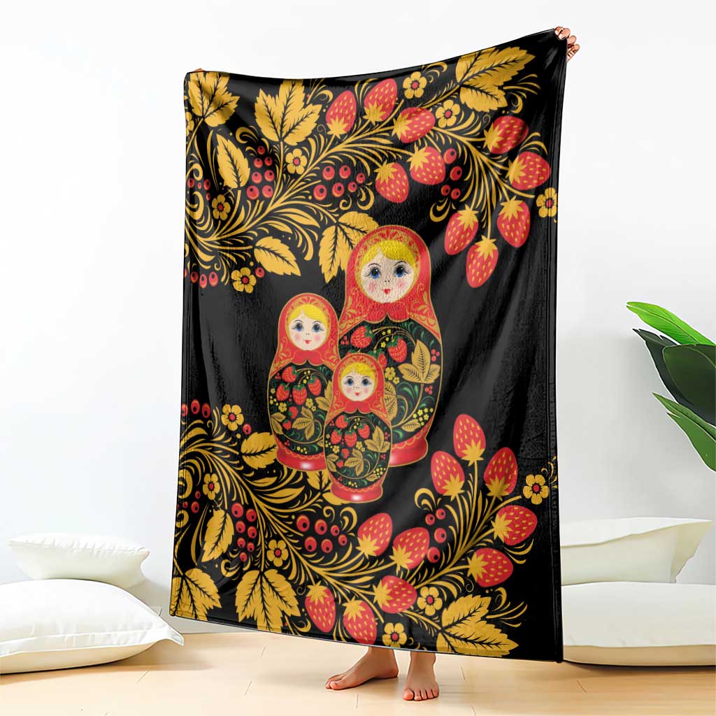 Russian Matryoshka Doll Blanket Khokhloma Patterns - Wonder Print Shop