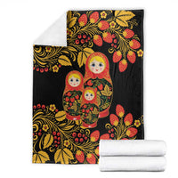 Russian Matryoshka Doll Blanket Khokhloma Patterns - Wonder Print Shop