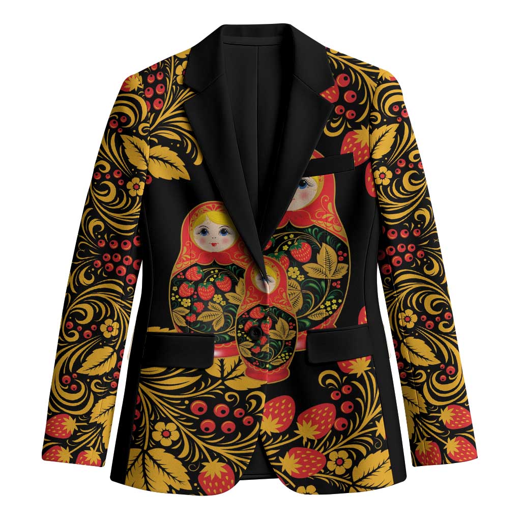 Russian Matryoshka Doll Blazer Khokhloma Patterns - Wonder Print Shop