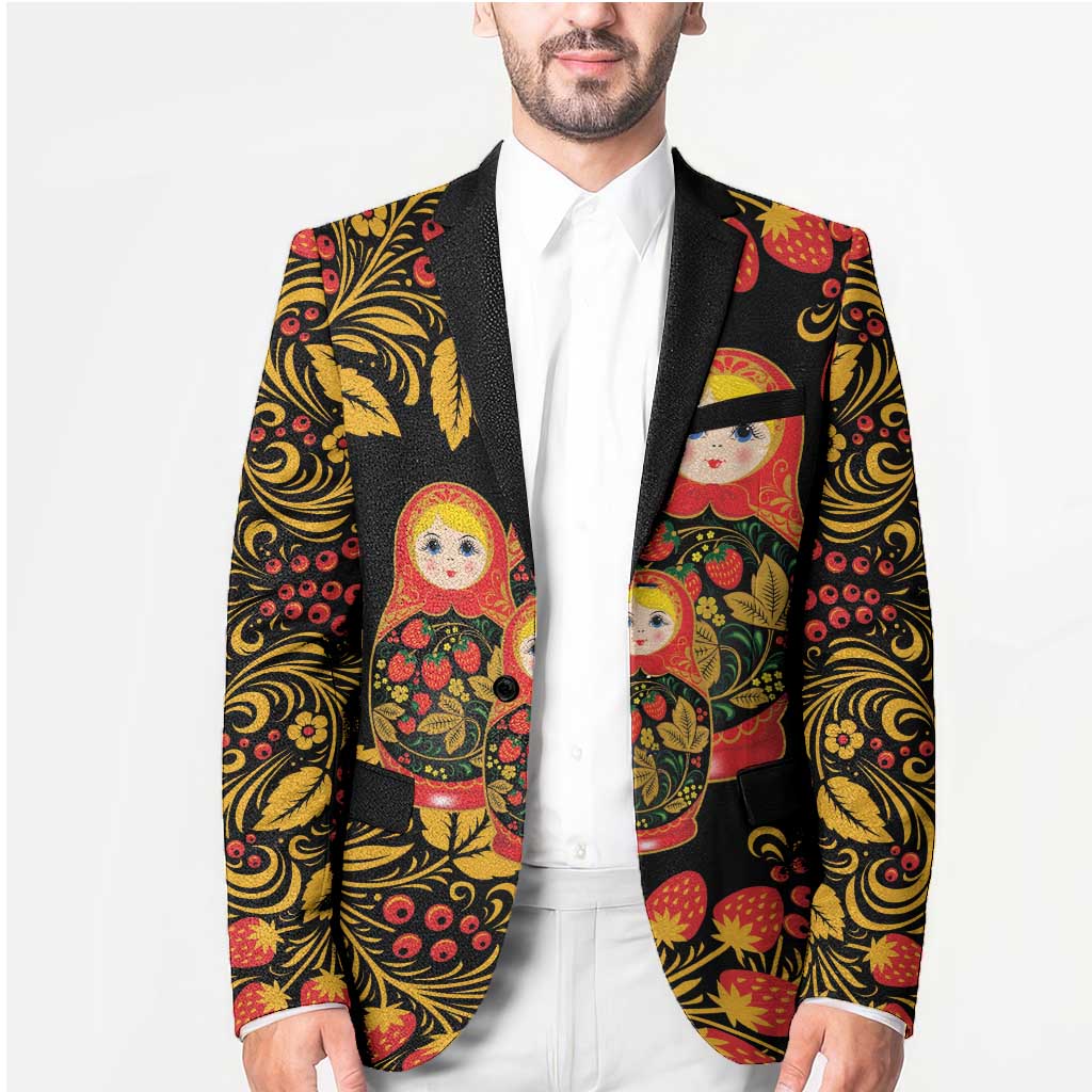 Russian Matryoshka Doll Blazer Khokhloma Patterns - Wonder Print Shop