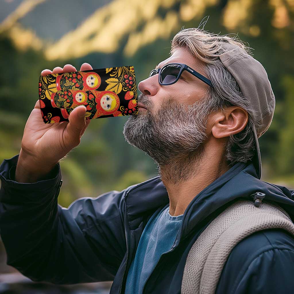 Russian Matryoshka Doll 4 in 1 Can Cooler Tumbler Khokhloma Patterns - Wonder Print Shop