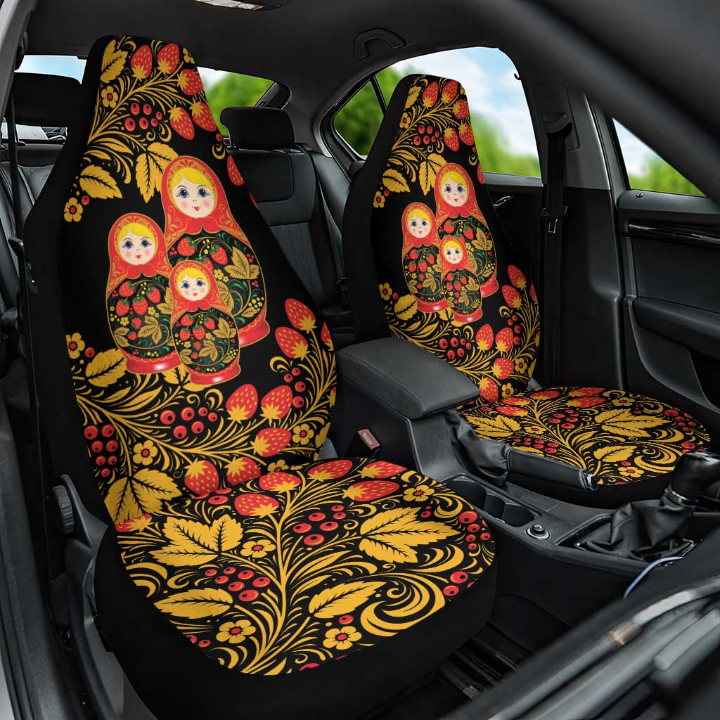 Russian Matryoshka Doll Car Seat Cover Khokhloma Patterns - Wonder Print Shop