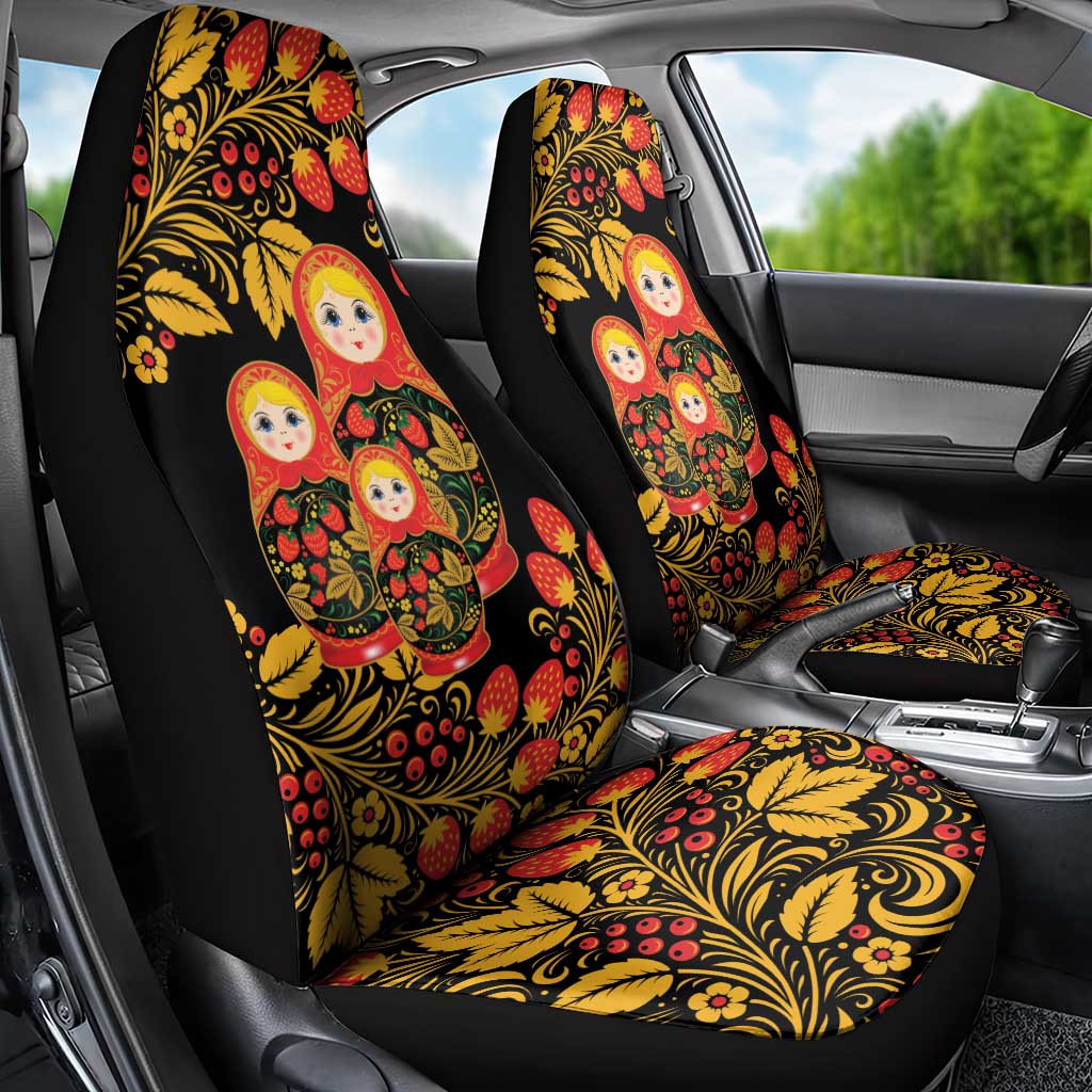 Russian Matryoshka Doll Car Seat Cover Khokhloma Patterns - Wonder Print Shop