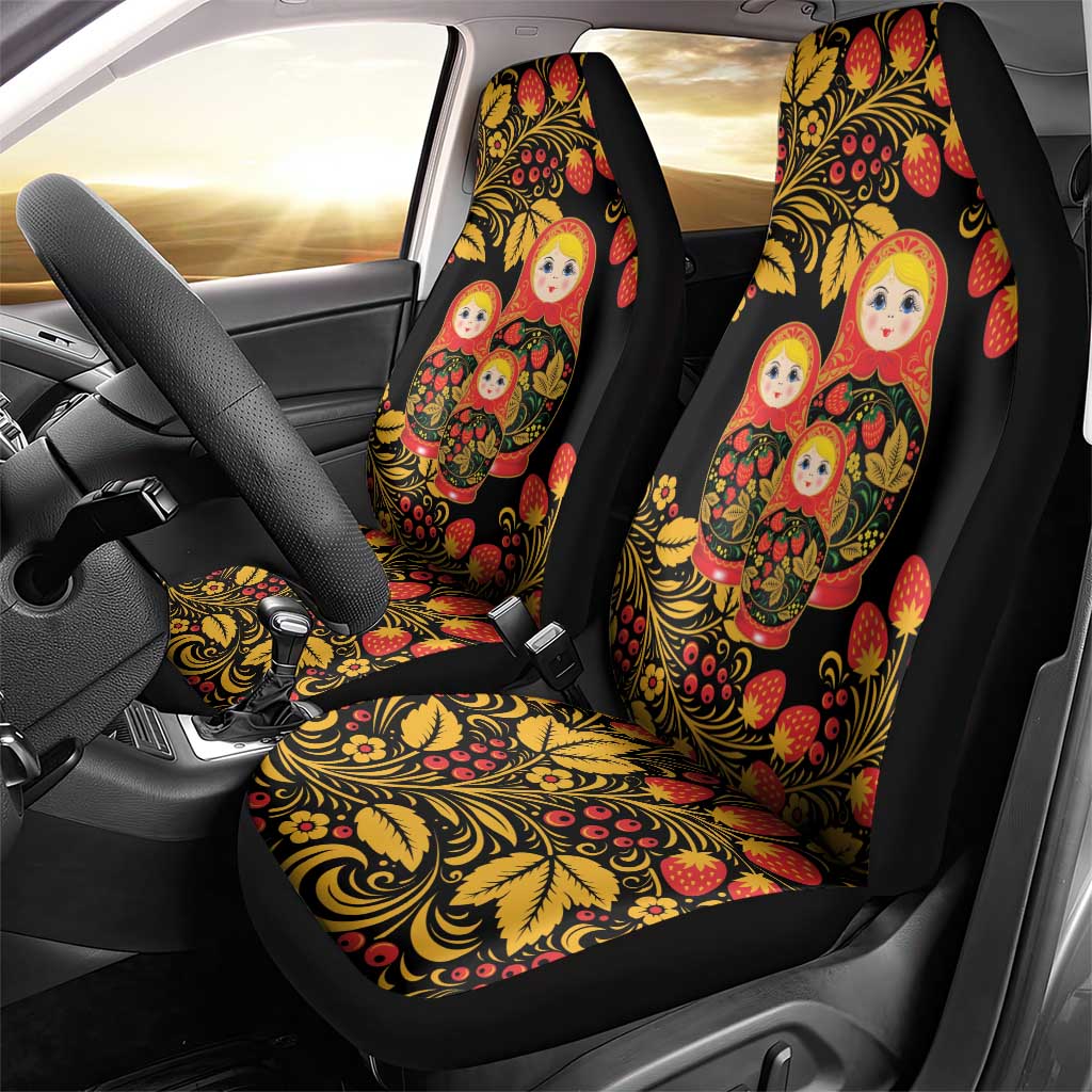 Russian Matryoshka Doll Car Seat Cover Khokhloma Patterns - Wonder Print Shop