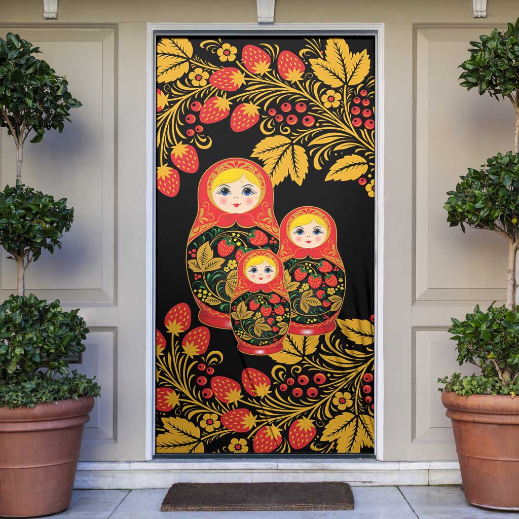 Russian Matryoshka Doll Door Cover Khokhloma Patterns - Wonder Print Shop