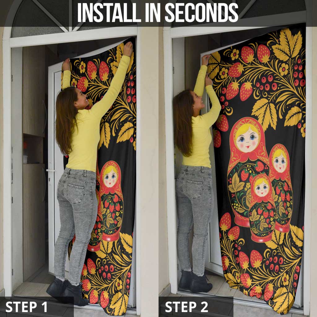 Russian Matryoshka Doll Door Cover Khokhloma Patterns - Wonder Print Shop