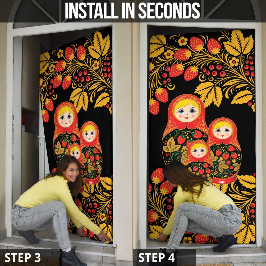 Russian Matryoshka Doll Door Cover Khokhloma Patterns - Wonder Print Shop