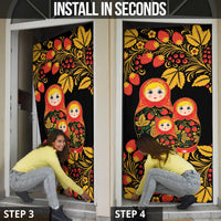 Russian Matryoshka Doll Door Cover Khokhloma Patterns - Wonder Print Shop