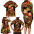Russian Matryoshka Doll Family Matching Long Sleeve Bodycon Dress and Hawaiian Shirt Khokhloma Patterns - Wonder Print Shop